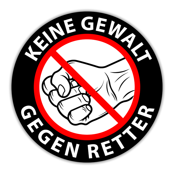 Aufkleber Keine Gewalt gegen Retter